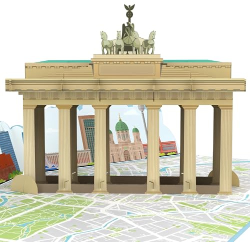 MOKIO® Pop-Up Karte – Berlin mit Brandenburger Tor – 3D Grußkarte | als Reisegutschein für Berlin, Städtetrip, Kurztrip oder Geldgeschenk, Geburtstagskarte mit Brandenburger Tor