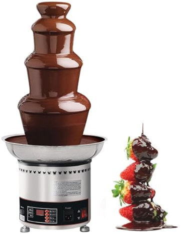 Fontaine à Chocolat De Cuisine à 4-7 Niveaux, Fontaine à Fondue Au Chocolat En Acier Inoxydable, Grande Fontaine à Chocolat, TempéRature RéGlable De 0 à 150 °C, Avec ContrôLe NuméRique,4tiers