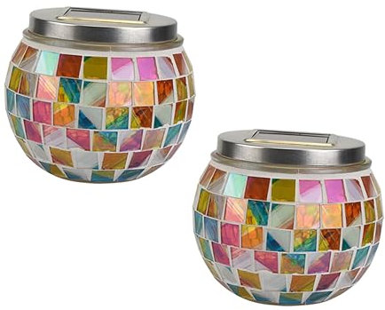 KITANDOVE Dekorative Solar-gartenlampe Mosaik-glas -bunte Lichter Für Party Zuhause Und Outdoor-