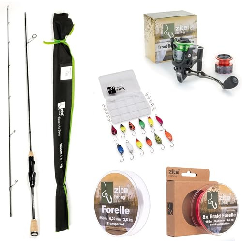 Zite Fishing UL Rute/Forellenrute 190cm 2-5g | Trout-Spoon Angel-Rute | Spinnrute Ultra Light mit Korkgriff zum Barsch & Forellen Angeln, Angeln Rute, Spinnruten, Forellen-Rute, Forellen-Angel