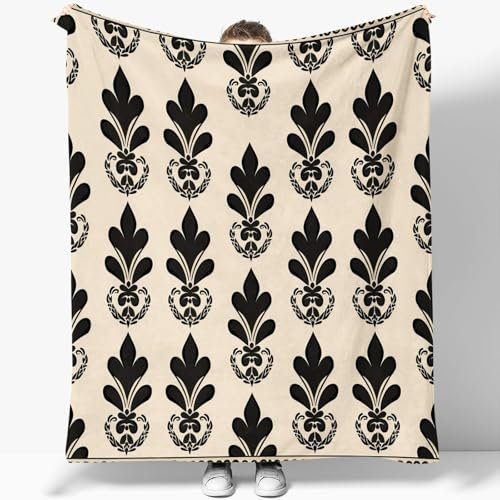 Sherpa - Manta de forro polar con estampado nórdico, color negro, manta gruesa de forro polar, manta suave y cálida, 180 x 200 cm