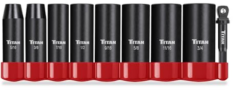 Titan 48301 9-teiliges 3/8-Zoll-Antrieb SAE Tiefschlag-Steckschlüsselsatz