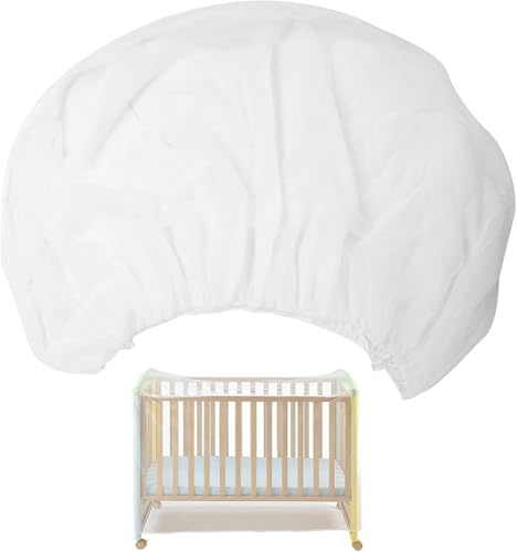 Mikiuly Moustiquaire universelle pour lit bébé, taille universelle pour lit bébé, 135 x 60 x 90 cm, blanche