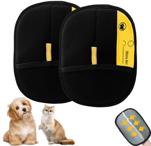 Mizijia 2 Piezas Guante Removedor Pelo Mascotas, Manopla Quita Pelos Mascota, Guante Quita Pelo Gato, Guante Quitapelos Mascotas, Pets Double Sided Grooming Glove