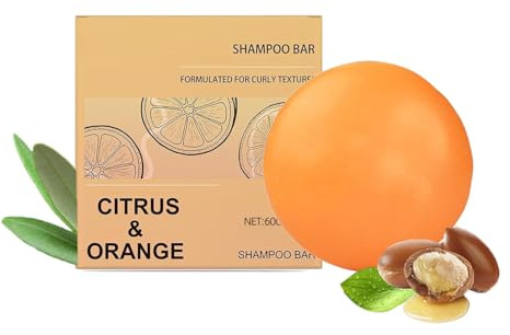 JGFWAT Reparierende Shampoo Bar mit Vitamin C für gefärbtes Haar Zitrus-Orange Haarseife 60g Vegane Haarpflege gegen fettige Kopfhaut Natürlicher Orangenduft Reisegröße