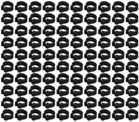 ERYUE Anneaux de Jambe pour Pigeons, 100 Pièces, Bandes D'identification de Volaille Réutilisables pour Pigeonnier, Légères et Durables, Fournitures Pigeons (Noir)