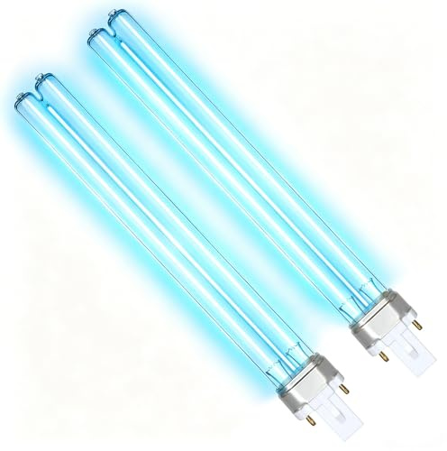 Afenau Lampada UV Sostitutiva 11W G23, Set di 2 Lampadina UV di Ricambio, Lampada Sostitutiva UVC 11 W, Adatto per La Purificazione e Il Trattamento dell'Acqua in Laghetti e Acquari