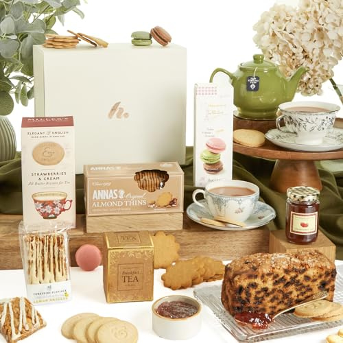 Luxury Afternoon Tea Hamper | Hamper Gifts for Women | Perfect Birthday or Thank You Hamper with Biscuits, Cakes & Sweet Treats for Women, Couples & Afternoon Tea Lovers