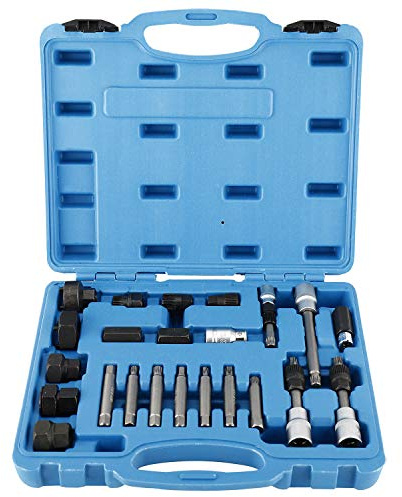 FreeTec 24tlg Lichtmaschinen Reparaturwerkzeug Wechselstromgenerator Werkzeug Lichtmaschinen Bit- Steckschlüssel-Set