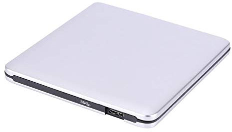 Richer-R Grabadora CD/DVD Externa,Unidad Externa USB 3.0 Ultra Slim Lector de CD/DVD/VCD Portátil para PC,Laptop,Notebook,PC móvil,PCDesktop,AppleNotebook,AppleAIO,etc.(Aleación de Aluminio)(Plata)