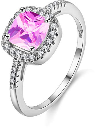 Uloveido Women's Sparky Cubic Zirconia Simulated Birthstone Solitaire Ring Wedding Engagement