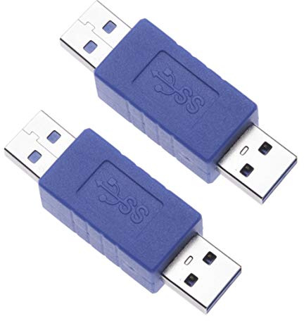 2 Stück Quick Speed 3.0 A USB auf Stecker Adapter Kompatibel mit Apple | Schnelllade- und Datenübertragungskoppler-Verbindungsstecker Kurzer für Computer, Laptops, Drucker, Festplatten (2 Pack)