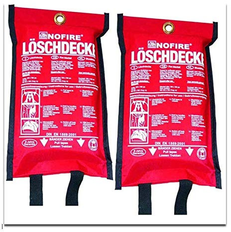 2 Stück Löschdecke 1,20m x 1,20m DIN EN 1869 Brandschutzdecke Feuerlöschdecke 120cm von MBS-FIRE