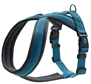 Hunter Hundegeschirr London Comfort, atmungsaktives 3D-Mesh, 2-Fach verstellbar, Sicherheitsverschluss, reißfest, leicht & pflegeleicht, Farbe: Dunkelblau, Größe: M