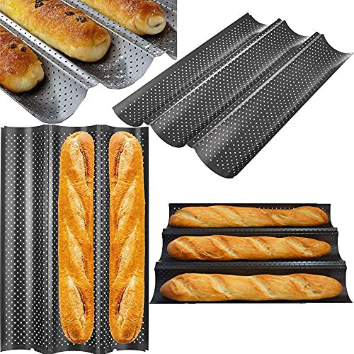 Baguette - Bandeja para horno (38 x 24,5 x 3 cm), diseño de baguette