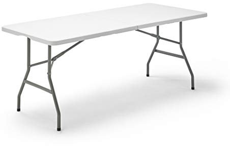 KG KITGARDEN - Mesa Plegable Portátil Multifuncional, 180x74x74cm, Blanco