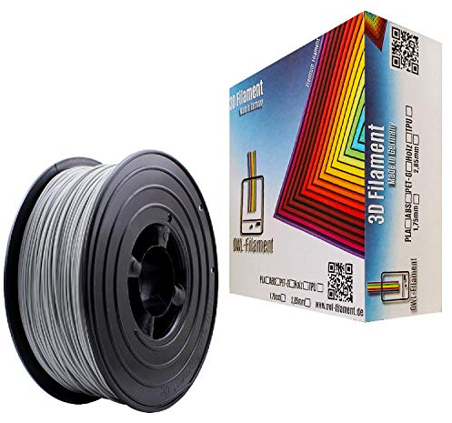 OWL-Filament 3D-Drucker PET-G 1,75mm 1kg Spule Rolle (Grau)