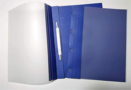 Ösen-Schnellhefter DIN A4, 4-er Ösung, bis 100 Blatt, Lederoptik, transparent satiniert, VPE = 100 Stück, Serie = kraftvoll (königsblau)
