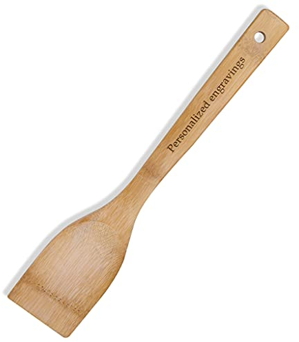 Dinikally Engraved Text Personalised Wooden Spatula 30 cm Mother's Day Gift For Mum (sty1)