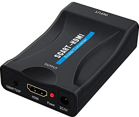 PremiumCord SCART Converter sur HDMI avec 230 V Alimentation du réseau, Résolution Full HD 1080p, Couleur Noire