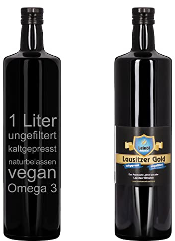 Lausitzer Leinöl - Lausitzer Gold (kaltgepresstes ungefiltertes Premium Leinöl), 1 Liter