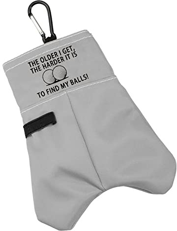 BLUPARK Funny Golf Ball Storage Bag for Grandpa Dad The Older I Get The Harder It is to Find My Balls Golf Ball Pouch (Harder Find My Balls)