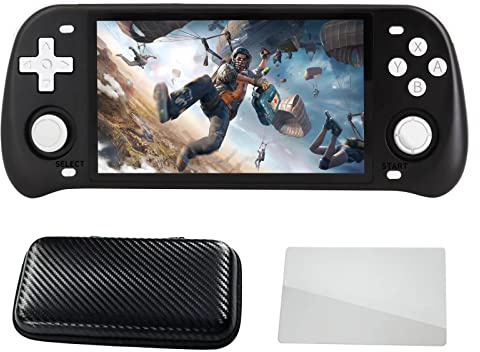 RGB10 MAX 2 Video Game Console, 5 IPS Screen Handheld Game System Multi-Emulator 10000 Games, Retro Game Console Built-in Game 64G, (Black) Plus Free toughened Film and Box