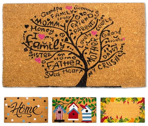 LUA VIKA Fußmatte Kokos - Baum - 40x70 cm - Fussmatte Aussen und Innen - Fussmatten Haustür - Türmatte Außen - Fußmatten - Kokosmatte Fußmatte