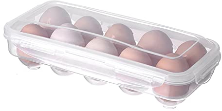 Kaxenig Eierbehälter Für Kühlschrank, Transparenter Eierhalter Mit Deckel, 10 Gitter Eier Aufbewahrungsbox, Kühlschrank Eierschublade Eierablage, Eierbehälter Eggbox Eier Organizer Für Küchen