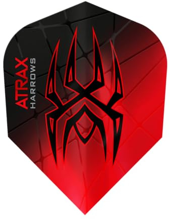 Harrows Dart Atrax Prime Dart Flight speziell laminiert Dartflight (Rot)