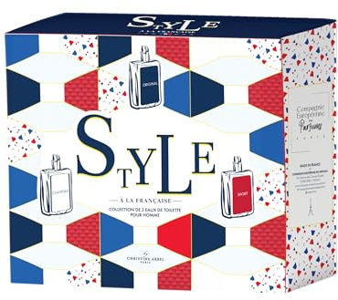 Christine ARBEL coffret collection Eau de Toilette Style à la Française ORIGINAL + CLASSIQUE + SPORT - Parfum pour Homme - 3 x Vapo 30ml Fabriqué en France