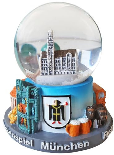 Schneekugel München | bunt groß