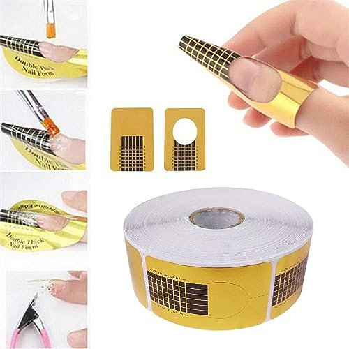 SQUADO Cartine Per Unghie 500 Pezzi Rotolo, Cartine Per Ricostruzione Unghie Allungamento Unghie nail art