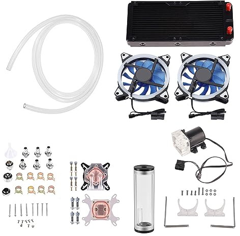 Yctze DIY 240 Mm CPU/GPU-Wasserkühlungs-Set mit Blockpumpe, Reservoir, LED-Lüfter, Kühlkörper für Gaming-PC, Kompatibel mit G1/4-CPU-Wasserblöcken und 3080