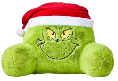 Molinter Grinch Lesekissen Weihnachts-Kuschelkissen Geschenke für Bett Sofa Nachttisch Lendenwirbelstütze Kissen (Grün)