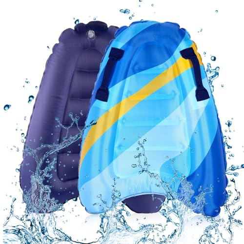 mizikuu Bodyboard Gonfiabile, Tavole da Surf Gonfiabile Tavole da Surf per Bambini Tavoletta Nuoto Gonfiabile Portatile Tavola Galleggiante Materassino ad Acqua, Blu