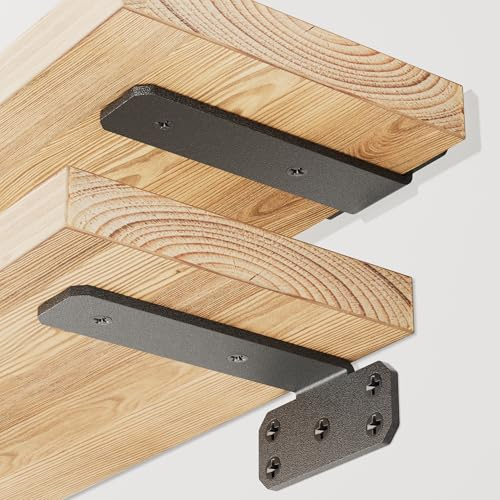 SKYSEN 6 Pack 6 Floating Shelf Bracket, Shelves Brackets, Wood Shelving Brackets Hardware - Heavy Duty - 4/6/8/10/12 inch - Real Hidden Bracket Design(tzj6-6)