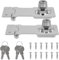 Minnhua 2 pezzi Lucchetti per Armadi,Cassetto Armadio Serrature Hasp,Serratura Acciaio Inossidabile,Argentato di Sicurezza Serratura per Armadietti Cassetti Scatole Con Chiave E Viti,80mm