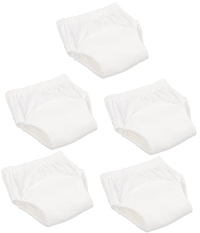 Trainingsunterwäsche Waschbare Baumwoll 5 Stück-pack für Jungen | Weiß, 9–11kg Geeignet, Elastischer Bund, Saugfähig und Wiederverwendbar