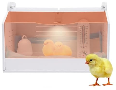 2in1 Geflügel Kükenbrüter, Kükenaufzuchtbox, 20 Eier Inkubator mit Wärmelampe & Transparente Öffnung, 220V Heimaufzucht Hühnerbrutkasten, Brutkasten für Reptilien und Kleintiere