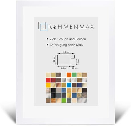 RahmenMax PuzzelMax Puzzlerahmen Bilderrahmen Posterrahmen 48x68 cm Weiss Hochglanz 68x48 cm mit Antireflex Kunstglas
