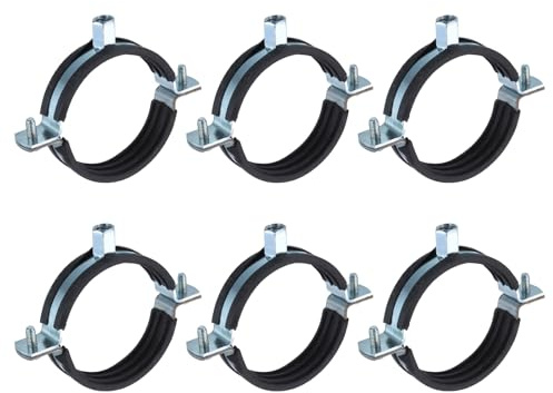 sourcing map 6 Pcs Split Ring Pipe Hanger, 75mm/3inch Adjustable Pipe Bracket Clamp Wall Ceiling Mount Pipe Strap Support for Plumbing Drainage Pipe Tube