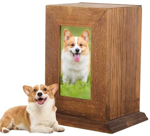 Urne en bois pour animaux de compagnie – Urnes de crémation pour cendres de chien, boîte à souvenirs photo, boîte à cendres souvenir | Urnes commémoratives en bois durable pour animaux de compagnie, p