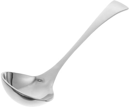 Generic 2pcs Stainless Steel Spoon Soup Ladle Sauce Ladle Long Handle Kitchen Ladle Sauce Serving Ladle Metal Ladle Mint Sauce Spoon Stainless Steel Ladle Spoon 304 Stainless Steel Silver