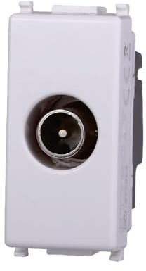Elektronova Presa TV Passante Maschio Bianco compatibile Vimar Plana 2253
