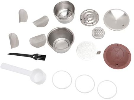 Topyond Reusable Pods, Refillable, Stainless Steel with Silicone Lid, Easy to Clean Portable Multifunctional, Stainless Steel Coffee Pod for Home Office Travel