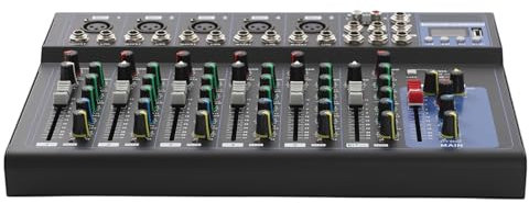 Mesa de mezclas, mezclador de audio de 7 canales, controlador de DJ, mesa de mezclas DJ con seis estilos de música integrados, ecualizador estéreo para la grabación de aplicaciones de música de