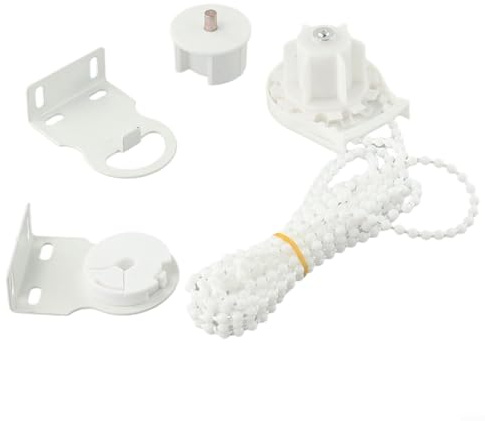 Roller Blind Fittings Kit With Brackets, Complete Replacement Parts Set For Indoor Or Outdoor Window Shades, White Plastic Hardware For Home Office Hotel Curtain Installation