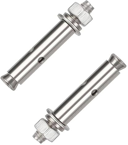 2 pernos de anclaje con manguito expansión y tuerca hexagonal externa acero inoxidable 304, M16, anclajes alta resistencia for hormigón, × 150 mm(M16x160mm)