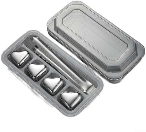 Pierres à whisky en acier inoxydable pour un refroidissement rapide et efficace, cubes réutilisables qui gardent les boissons fraîches sans altérer la saveur d'origine (A)